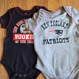 NFL New England Patriots Baby 6-9M 2pc Set New 100% Cotton Superbowl